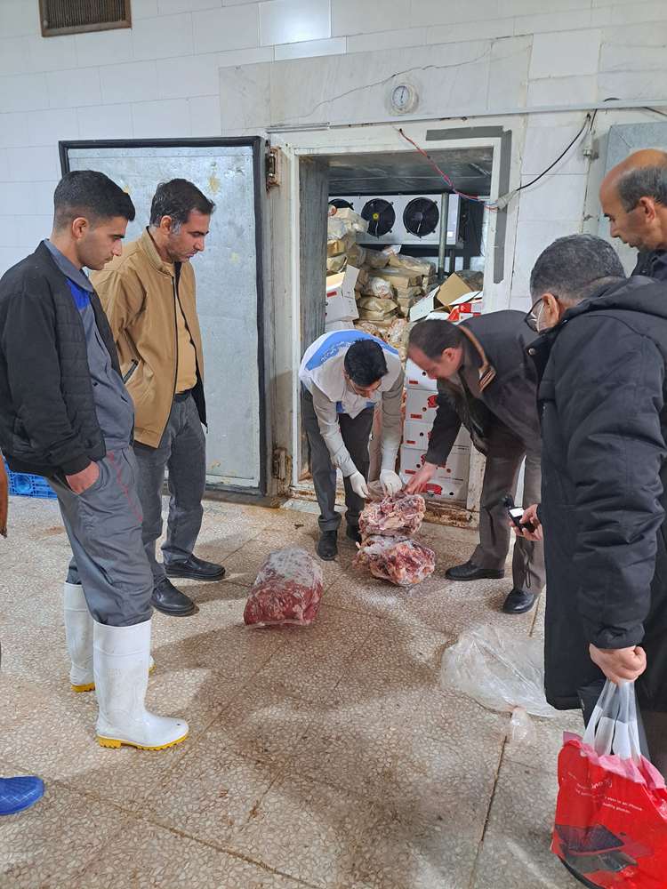 توقیف و معدوم‌سازی یک‌ونیم تن گوشت غیربهداشتی در اسلام‌آباد غرب با دستور مقام قضائی